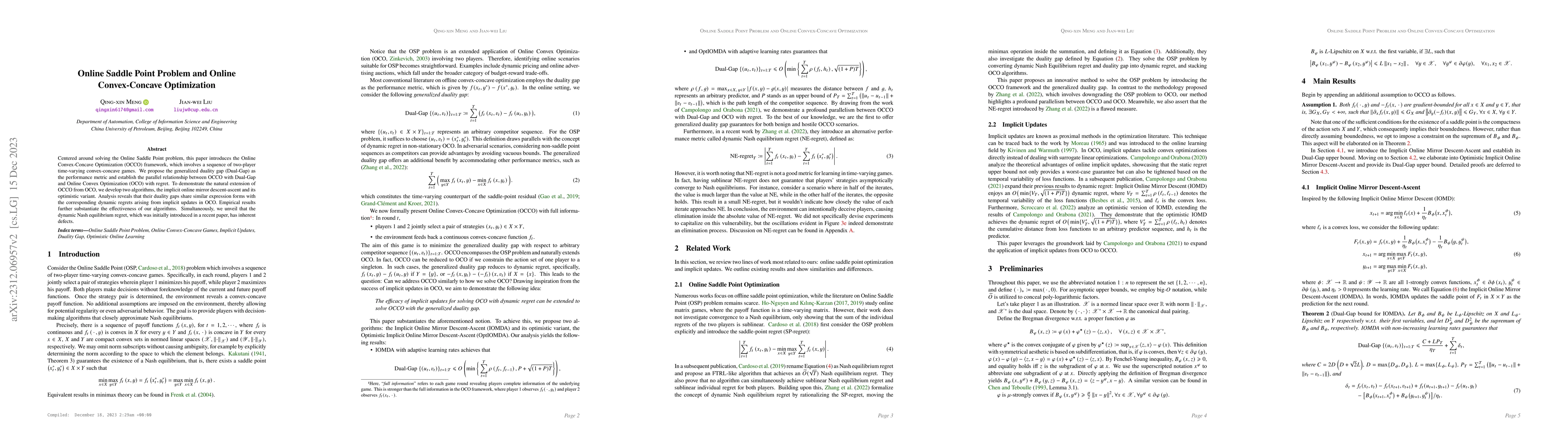 Thumbnail for Online Saddle Point Problem and Online Convex-Concave Optimization