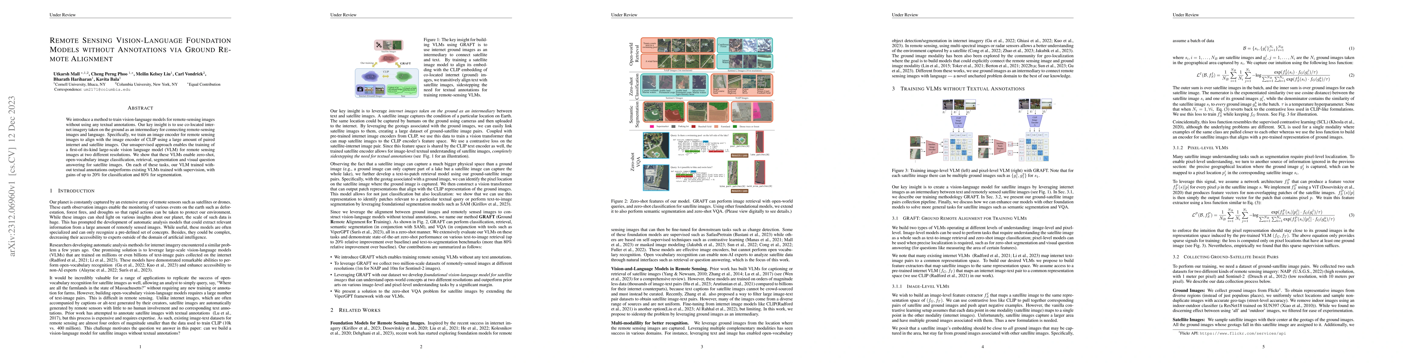 Thumbnail for Remote Sensing Vision-Language Foundation Models without Annotations via
  Ground Remote Alignment