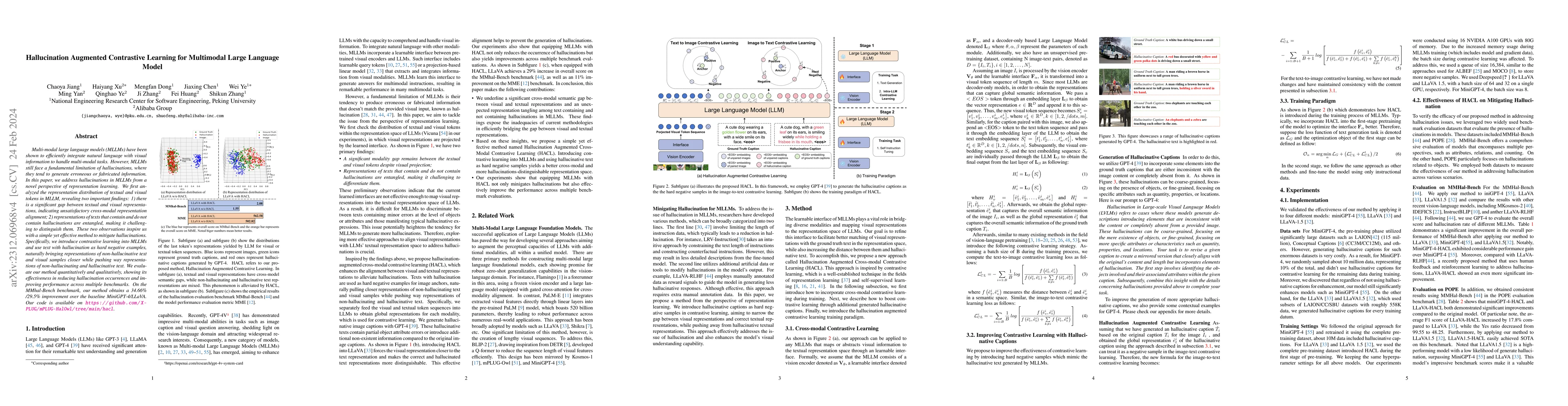Thumbnail for Hallucination Augmented Contrastive Learning for Multimodal Large
  Language Model