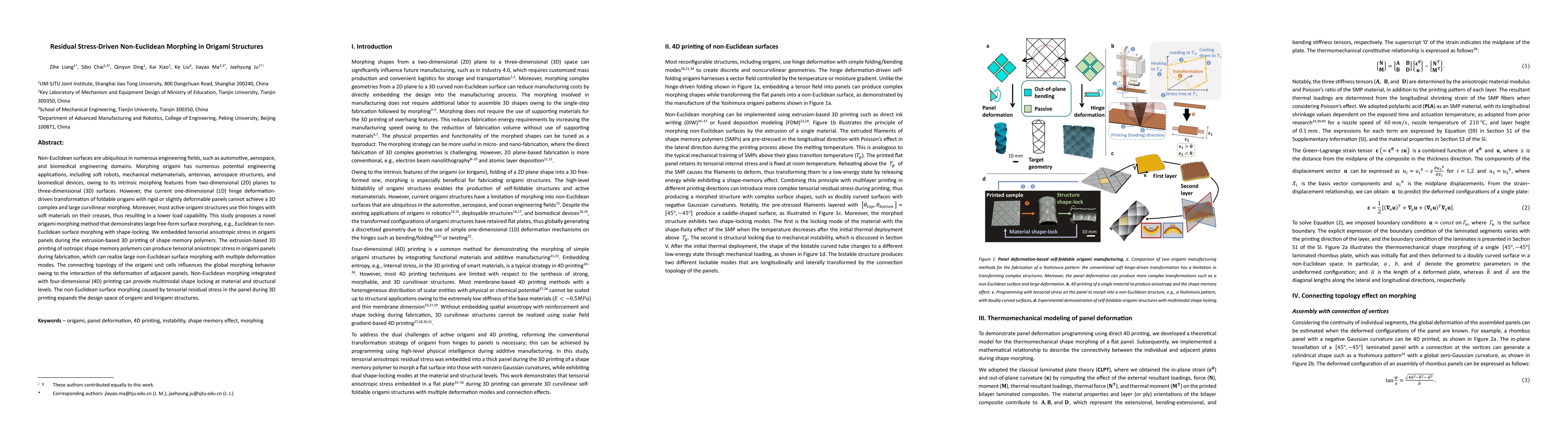 Thumbnail for Residual Stress-Driven Non-Euclidean Morphing in Origami Structures