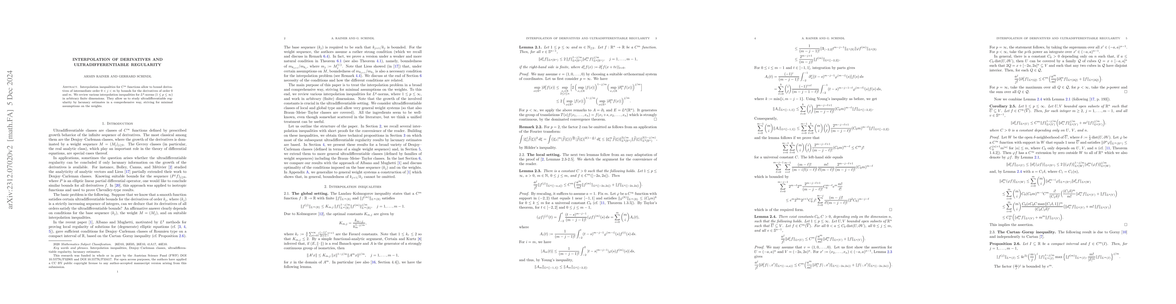 Thumbnail for Interpolation of derivatives and ultradifferentiable regularity