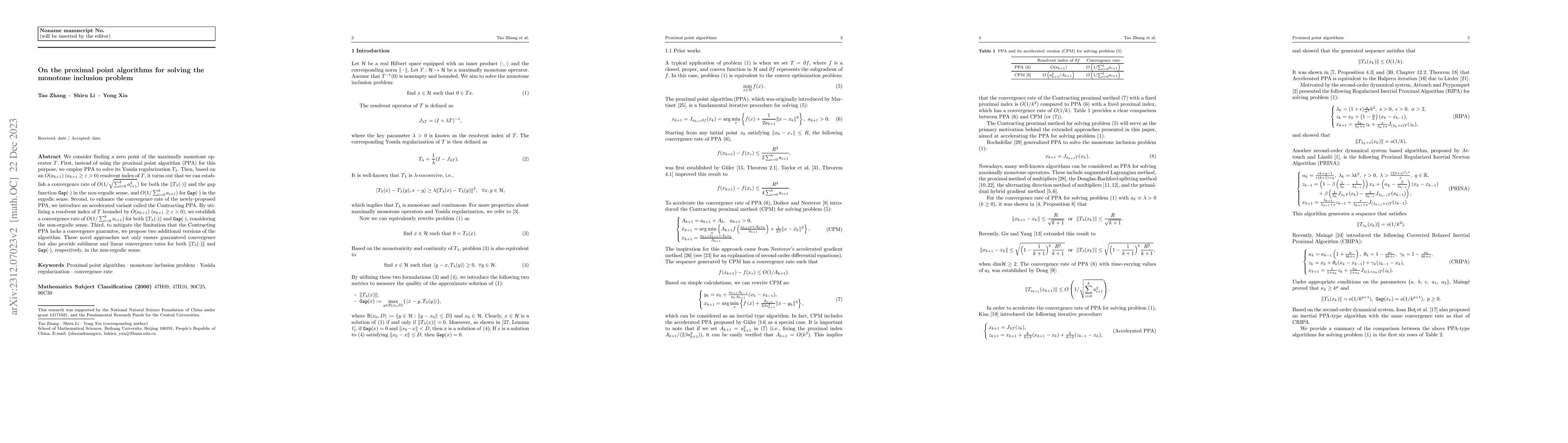 Thumbnail for On the proximal point algorithms for solving the monotone inclusion
  problem