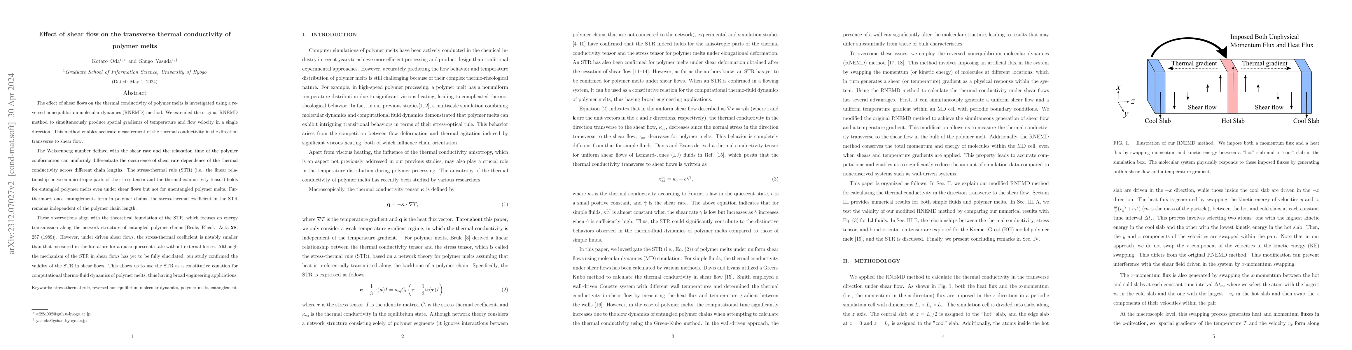 Thumbnail for Effect of shear flow on the transverse thermal conductivity of polymer
  melts