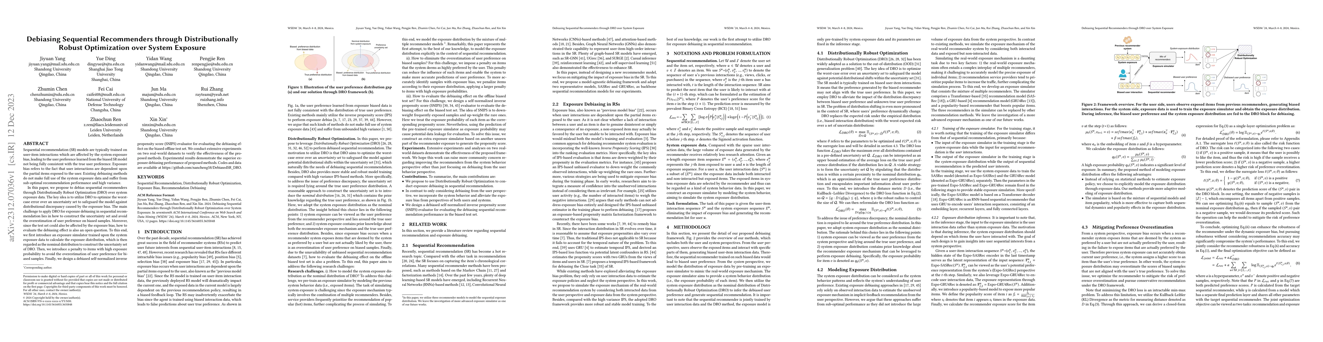 Thumbnail for Debiasing Sequential Recommenders through Distributionally Robust
  Optimization over System Exposure