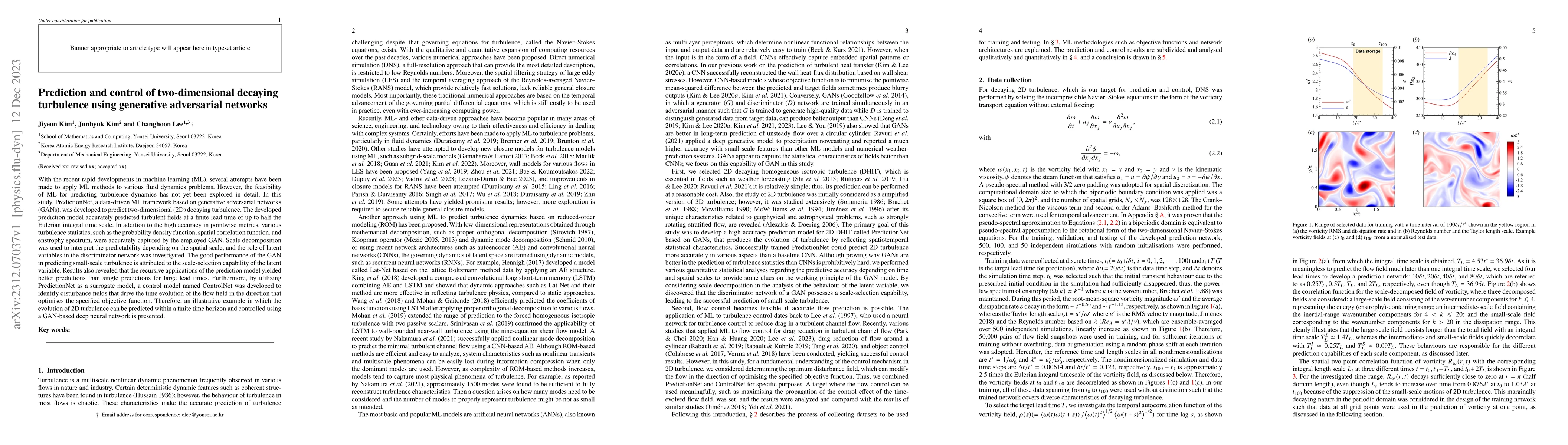 Thumbnail for Prediction and control of two-dimensional decaying turbulence using
  generative adversarial networks