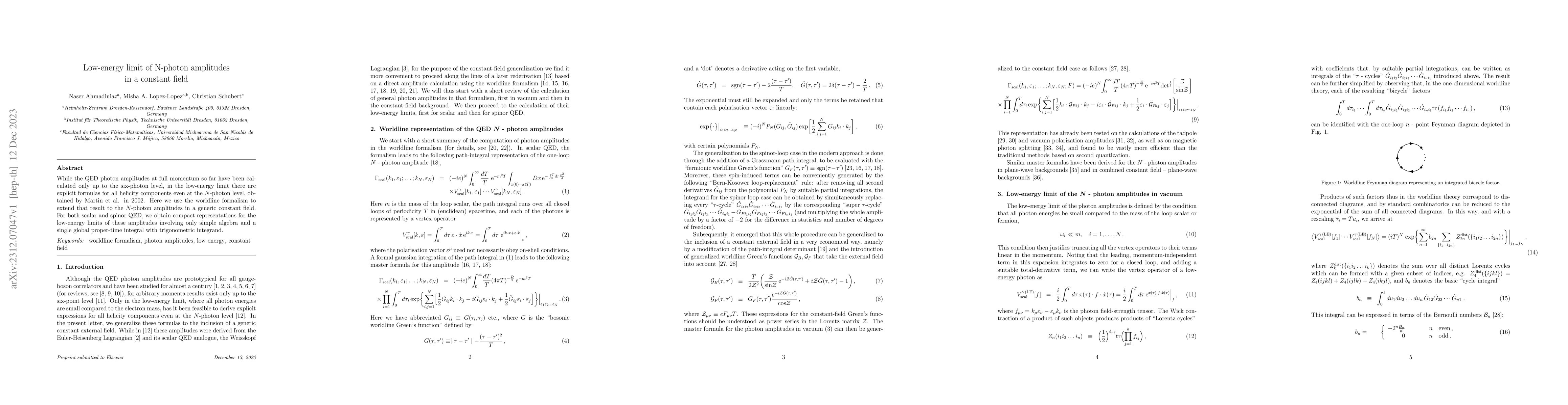 Thumbnail for Low-energy limit of N-photon amplitudes in a constant field