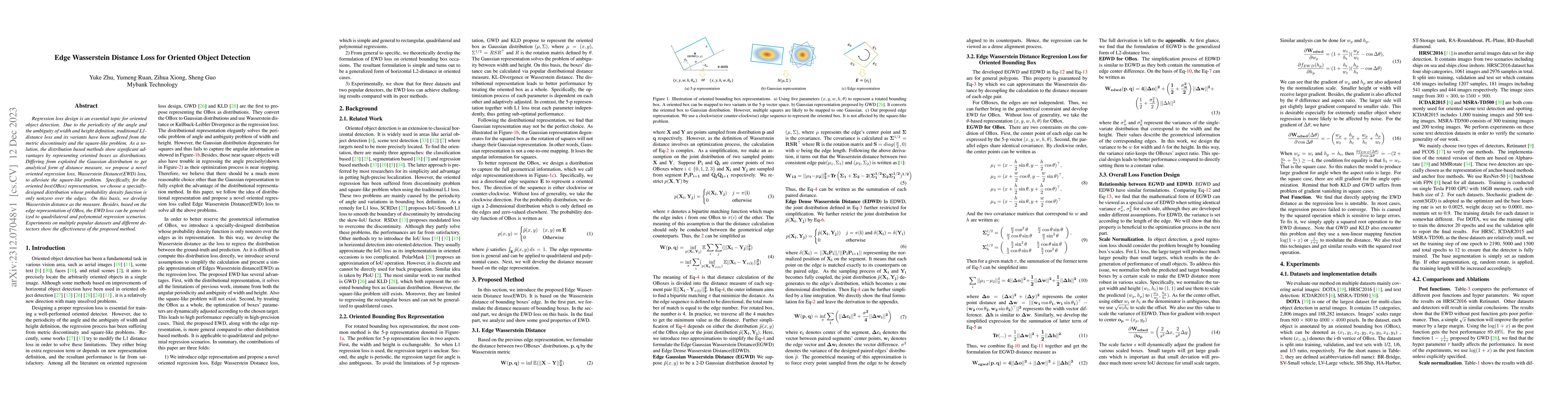 Thumbnail for Edge Wasserstein Distance Loss for Oriented Object Detection