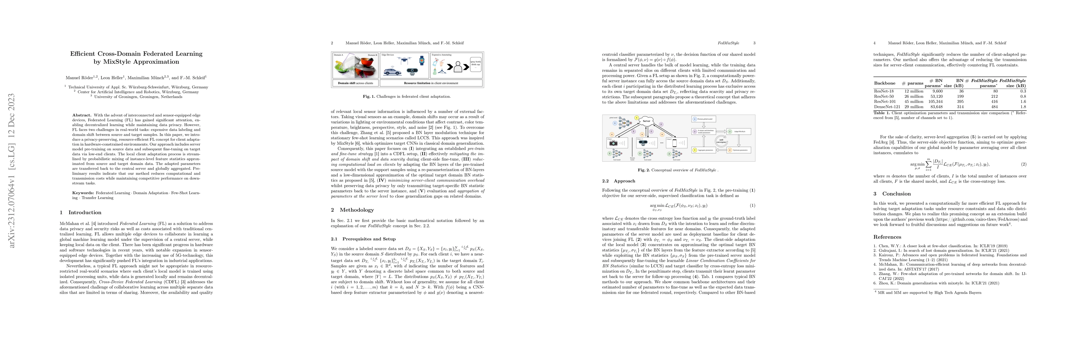 Thumbnail for Efficient Cross-Domain Federated Learning by MixStyle Approximation