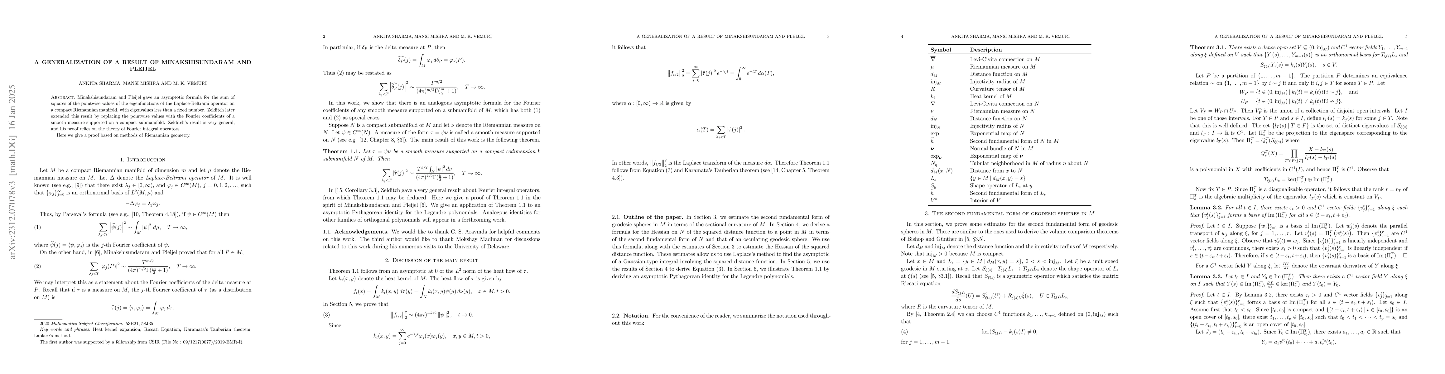 Thumbnail for A generalization of a result of Minakshisundaram and Pleijel