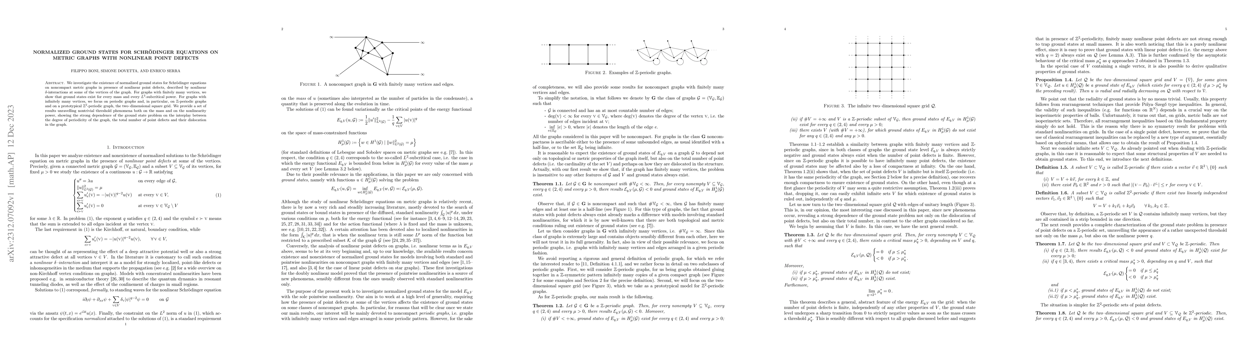Thumbnail for Normalized ground states for Schr\"odinger equations on metric graphs
  with nonlinear point defects
