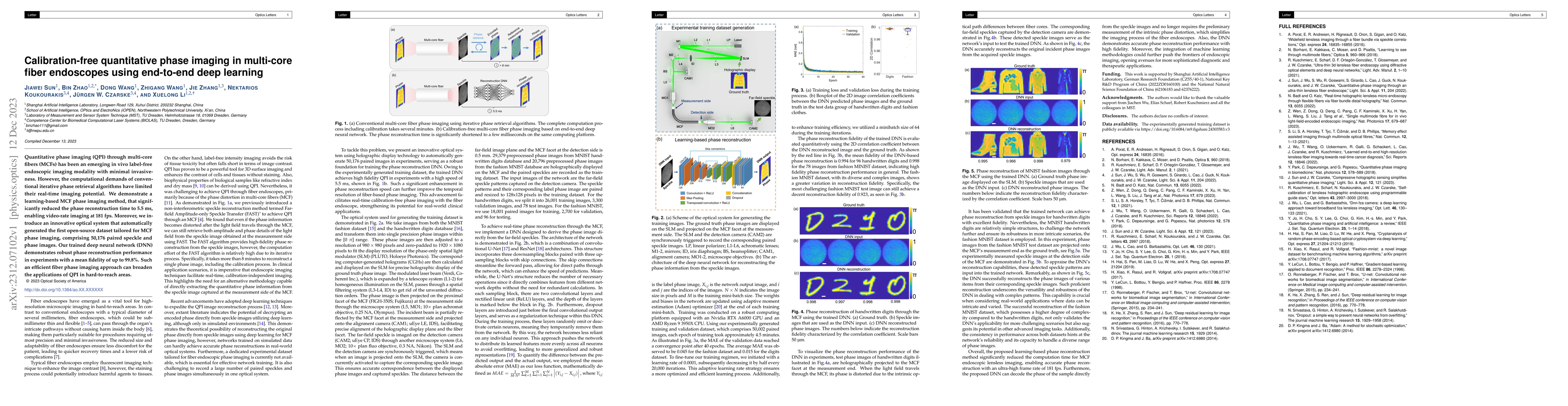 Thumbnail for Calibration-free quantitative phase imaging in multi-core fiber
  endoscopes using end-to-end deep learning