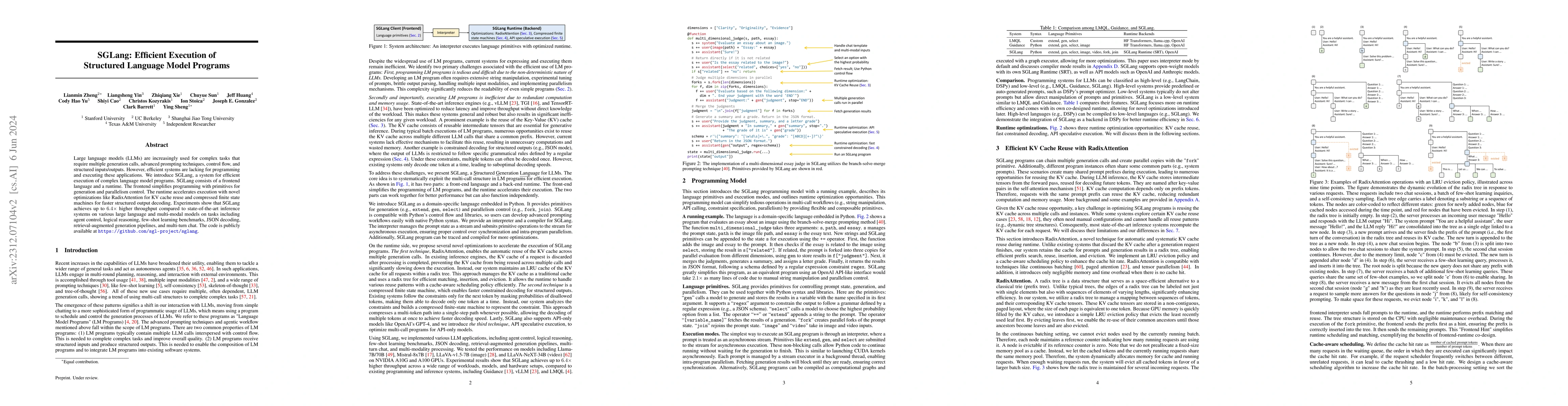Thumbnail for SGLang: Efficient Execution of Structured Language Model Programs