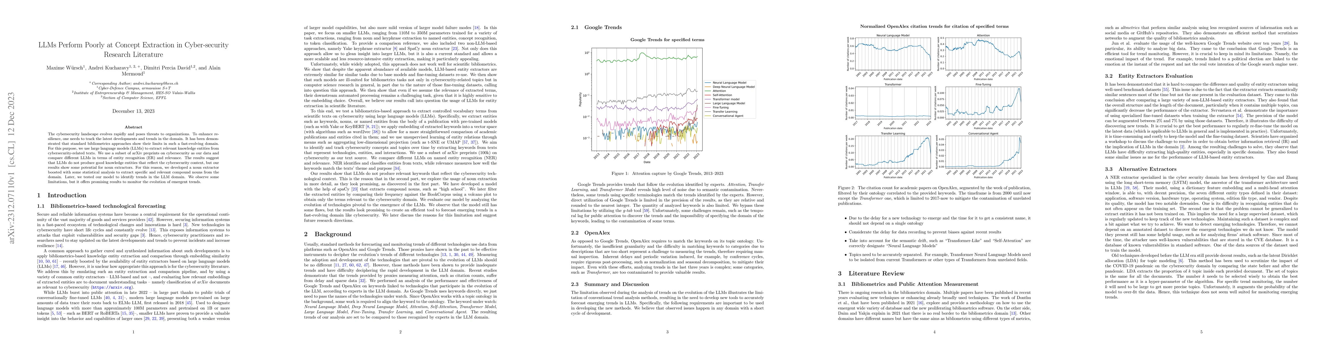 Thumbnail for LLMs Perform Poorly at Concept Extraction in Cyber-security Research
  Literature