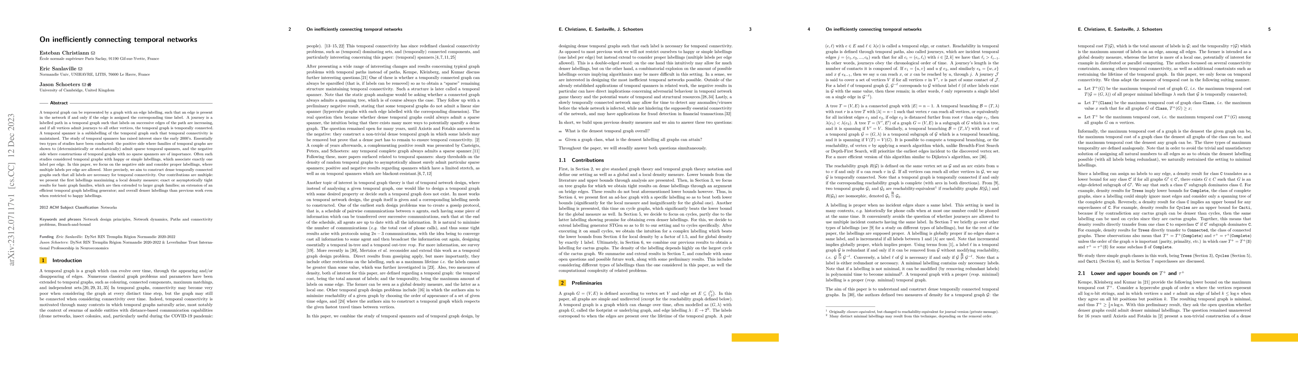 Thumbnail for On inefficiently connecting temporal networks