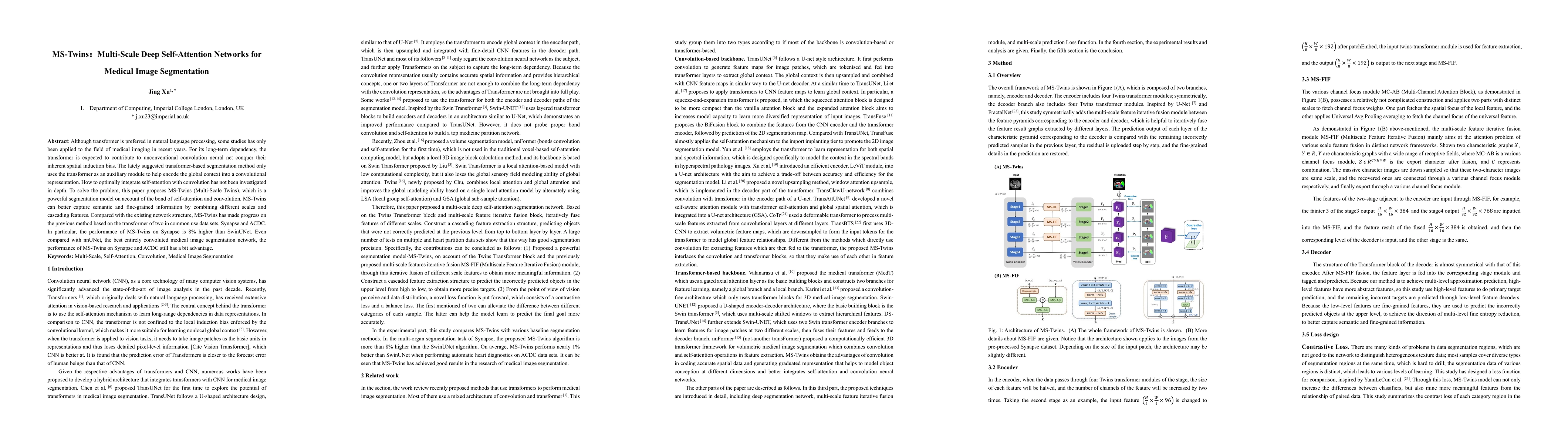 Thumbnail for MS-Twins: Multi-Scale Deep Self-Attention Networks for Medical Image
  Segmentation