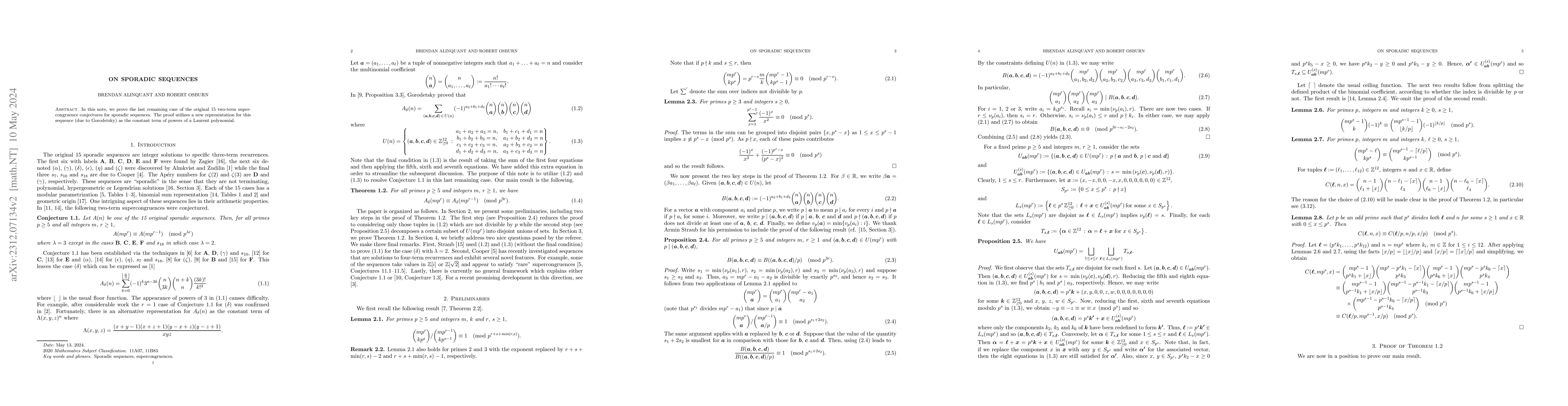 Thumbnail for On sporadic sequences