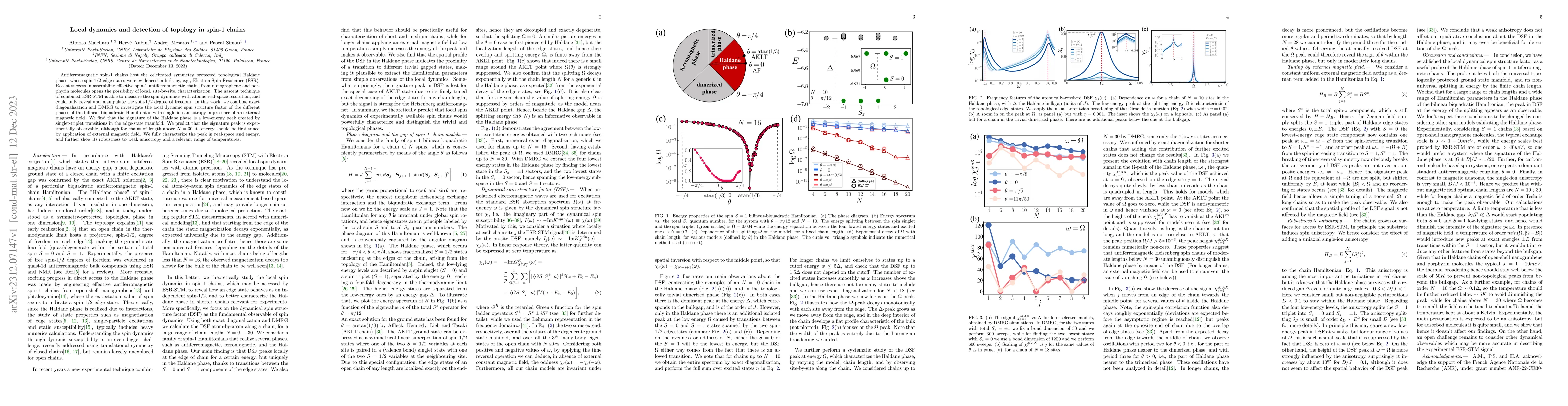 Thumbnail for Local dynamics and detection of topology in spin-1 chains