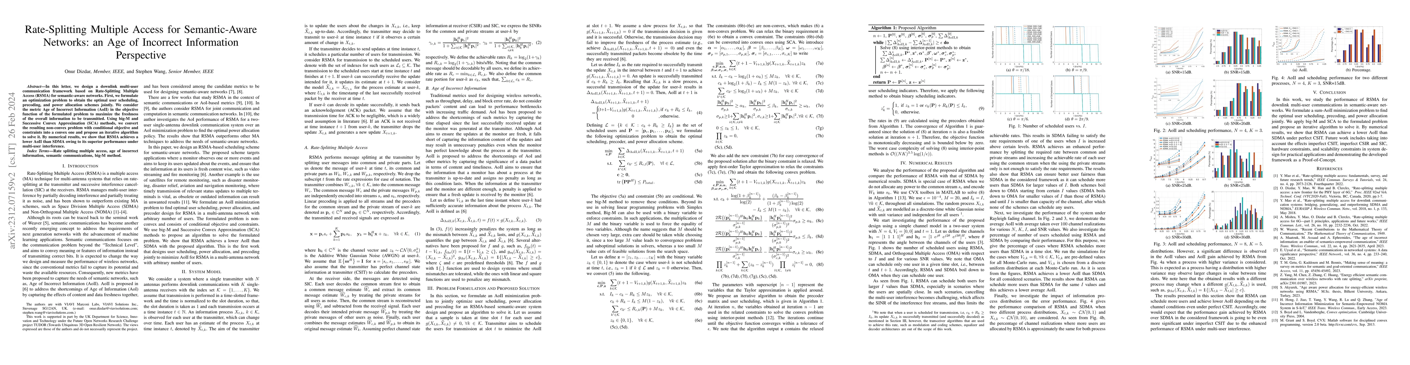 Thumbnail for Rate-Splitting Multiple Access for Semantic-Aware Networks: an Age of
  Incorrect Information Perspective
