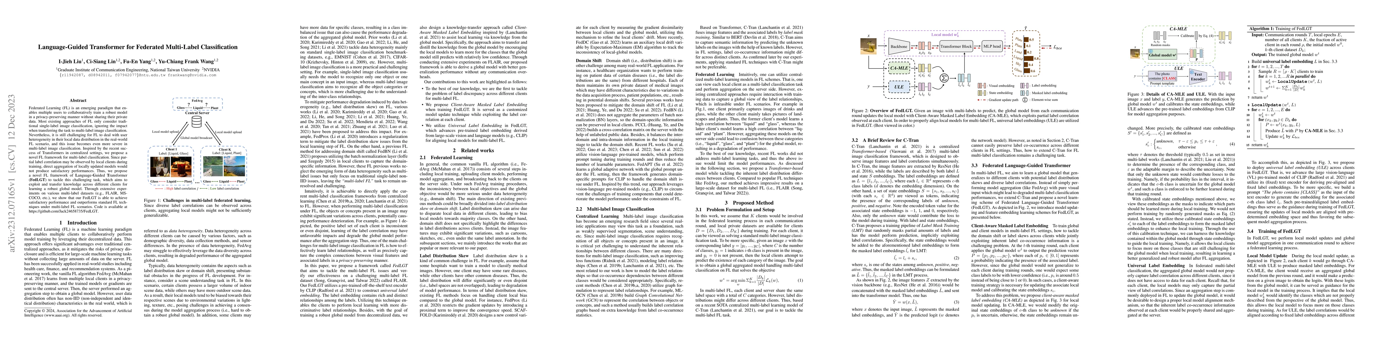 Thumbnail for Language-Guided Transformer for Federated Multi-Label Classification