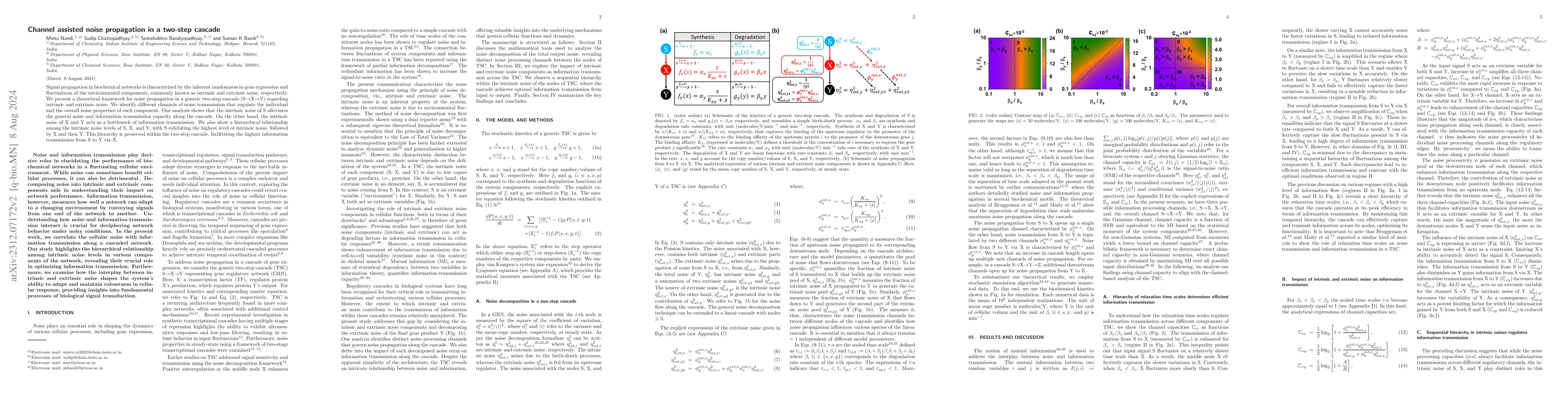 Thumbnail for Channel assisted noise propagation in a two-step cascade