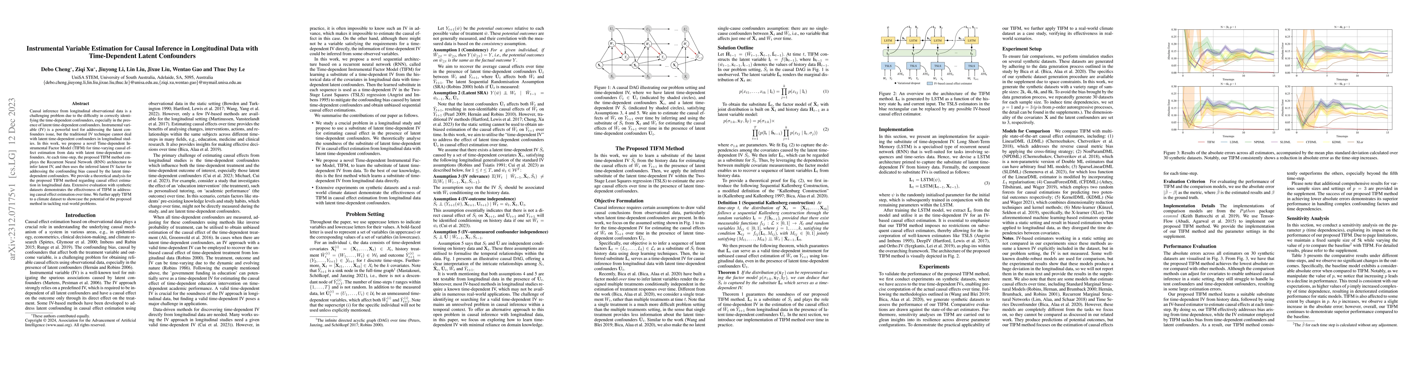 Thumbnail for Instrumental Variable Estimation for Causal Inference in Longitudinal
  Data with Time-Dependent Latent Confounders