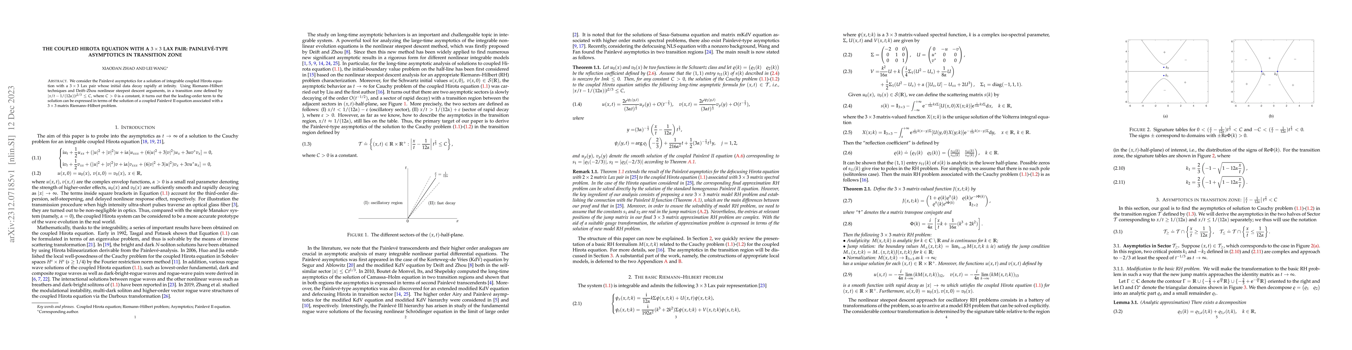 Thumbnail for The coupled hirota equation with a 3*3 lax pair: painleve-type
  asymptotics in transition zone