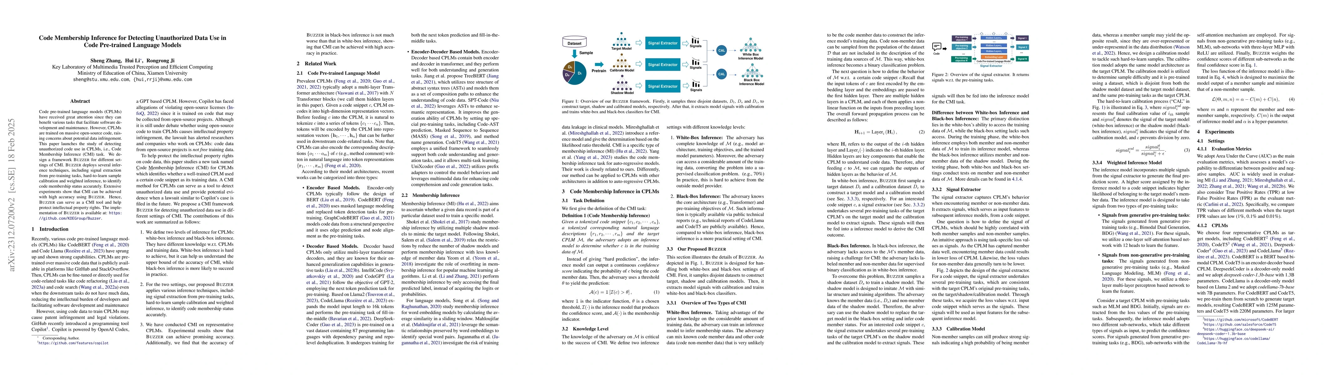 Thumbnail for Code Membership Inference for Detecting Unauthorized Data Use in Code
  Pre-trained Language Models