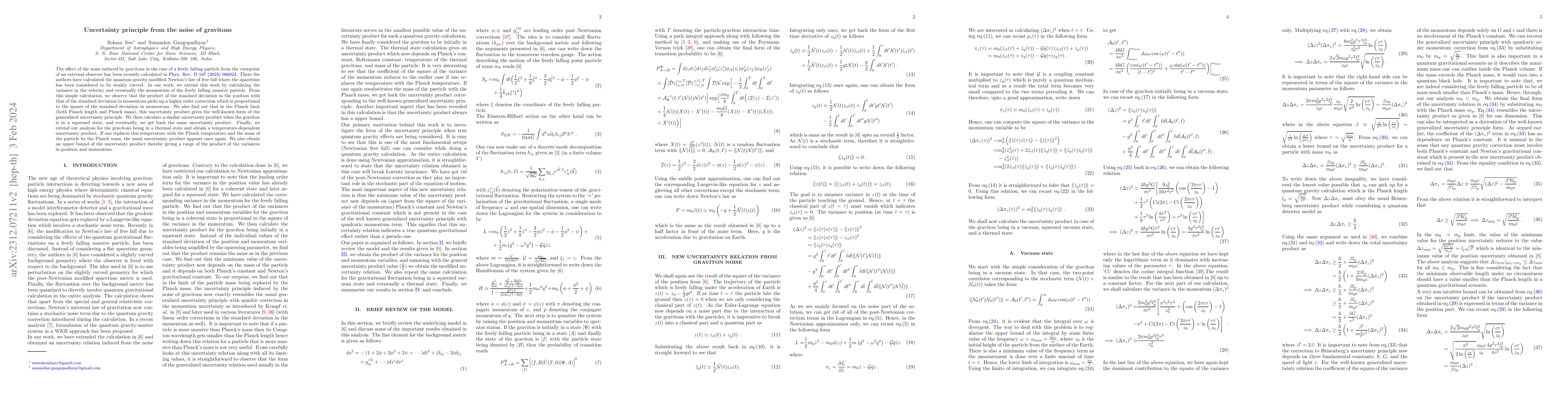 Thumbnail for Uncertainty principle from the noise of gravitons