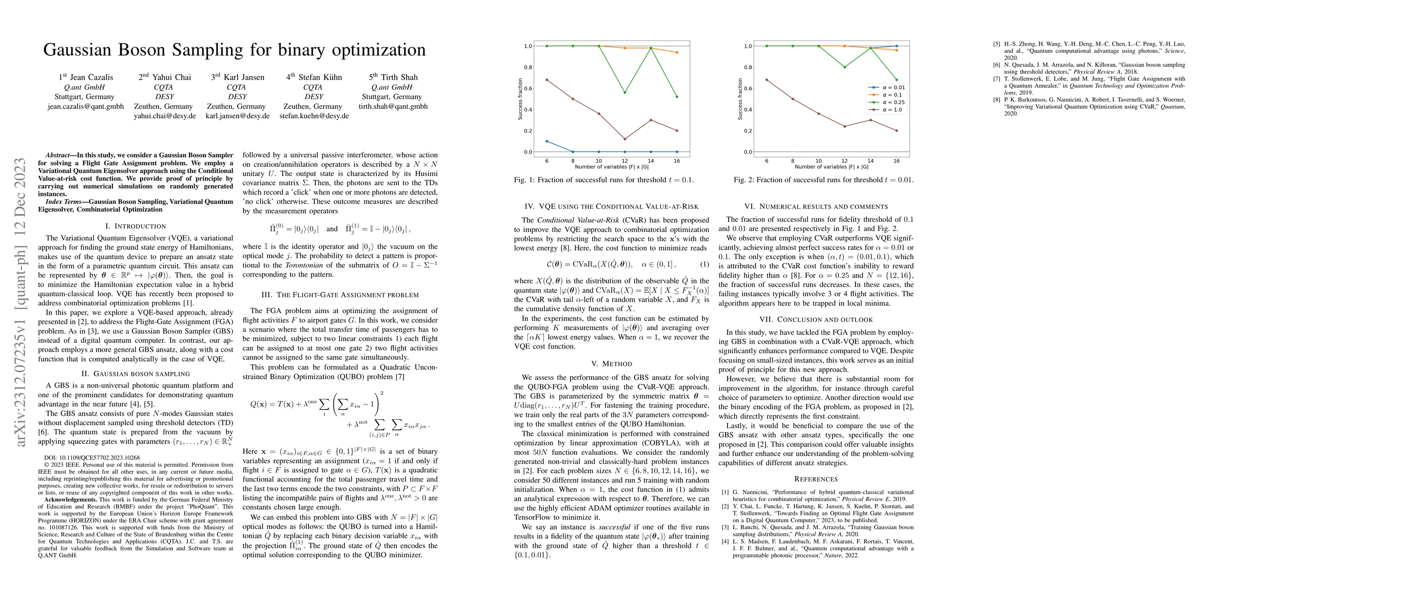 Thumbnail for Gaussian Boson Sampling for binary optimization