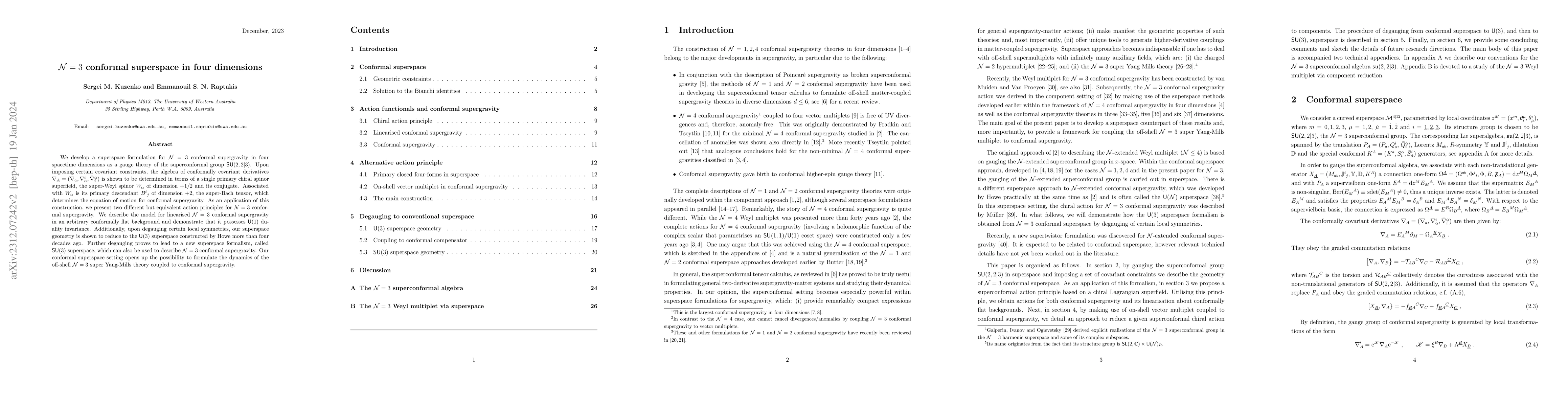 Thumbnail for $\mathcal{N}=3$ conformal superspace in four dimensions