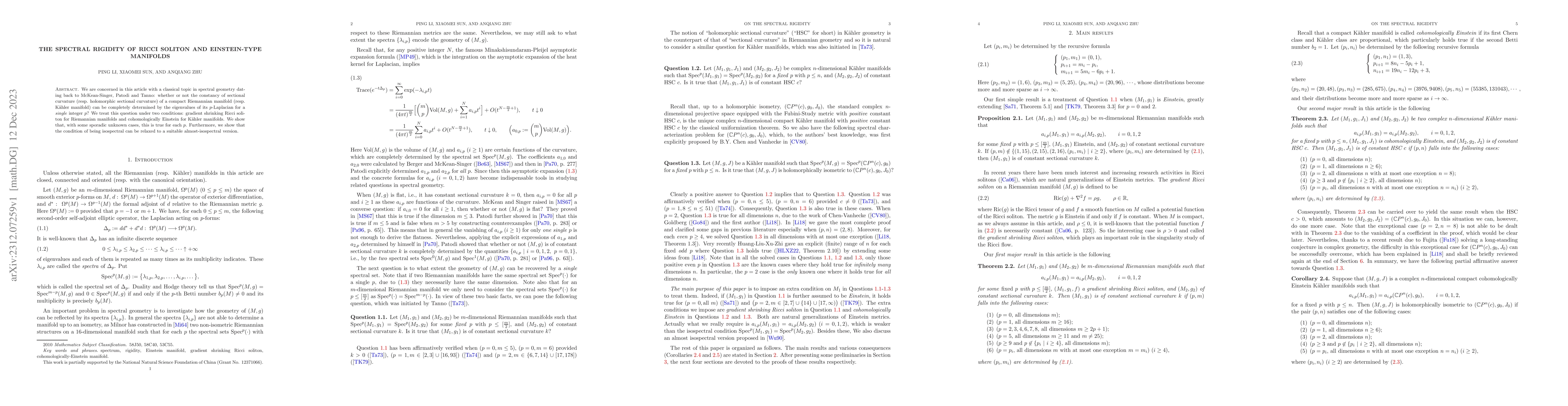 Thumbnail for The spectral rigidity of Ricci soliton and Einstein-type manifolds