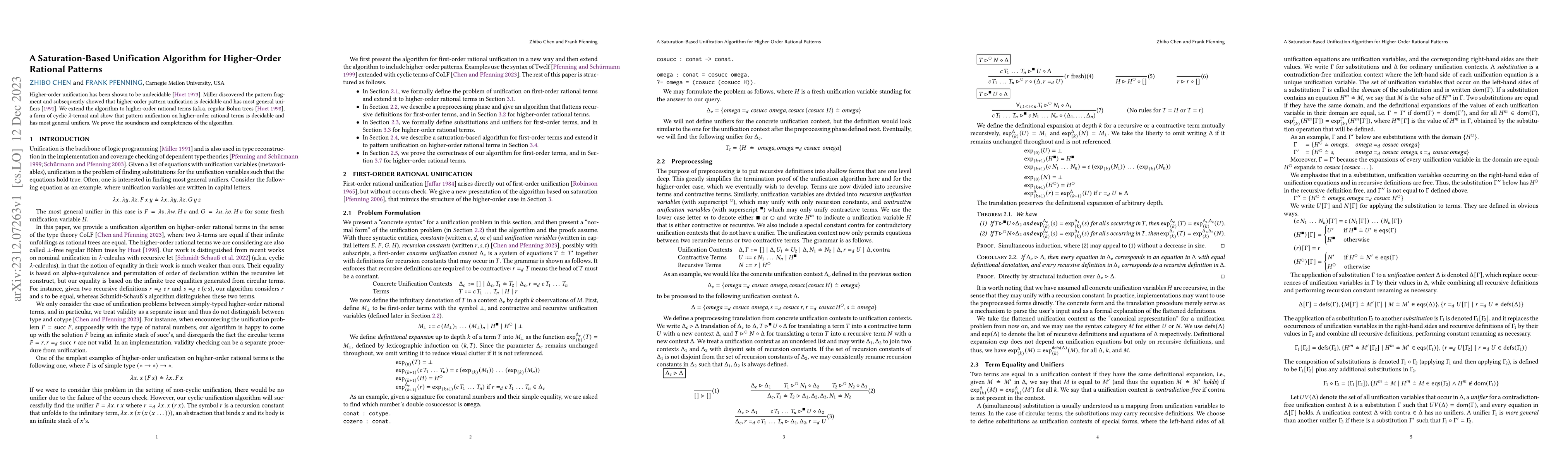 Thumbnail for A Saturation-Based Unification Algorithm for Higher-Order Rational
  Patterns