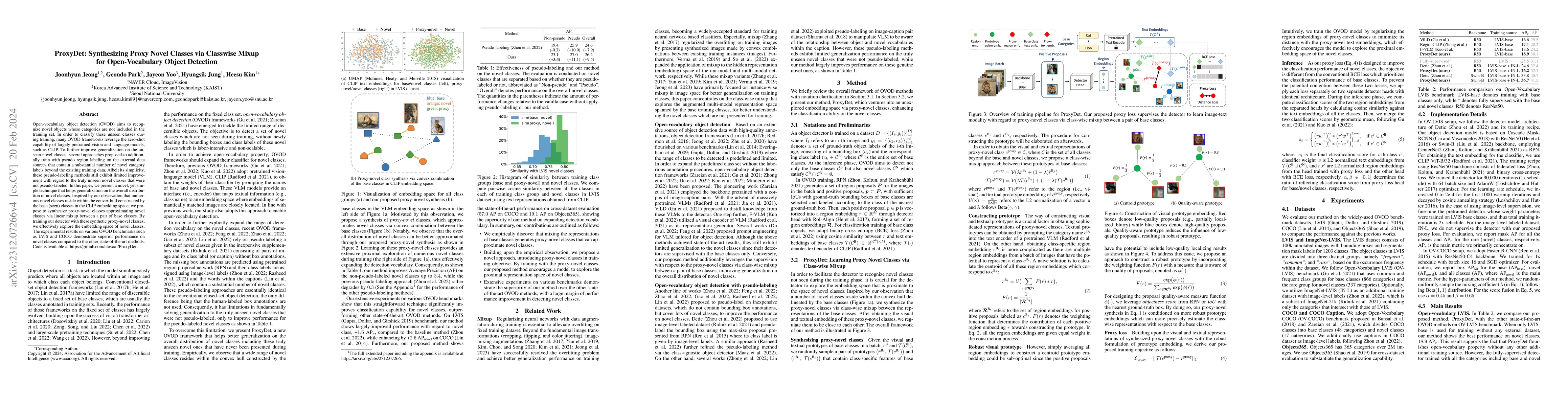 Thumbnail for ProxyDet: Synthesizing Proxy Novel Classes via Classwise Mixup for
  Open-Vocabulary Object Detection