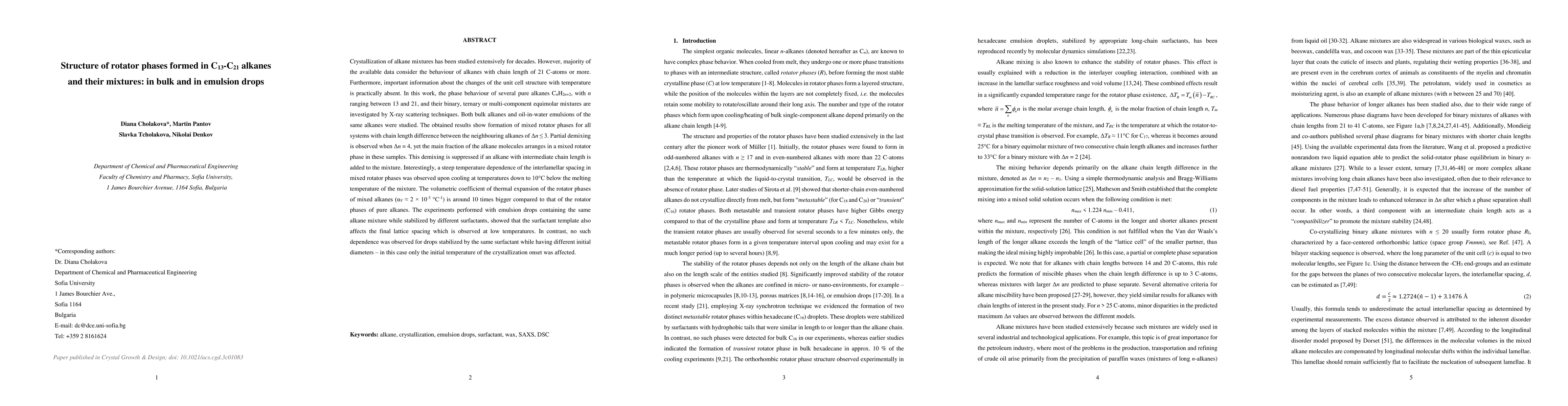 Thumbnail for Structure of rotator phases formed in C$_{13}$-C$_{21}$ alkanes and
  their mixtures: in bulk and in emulsion drops