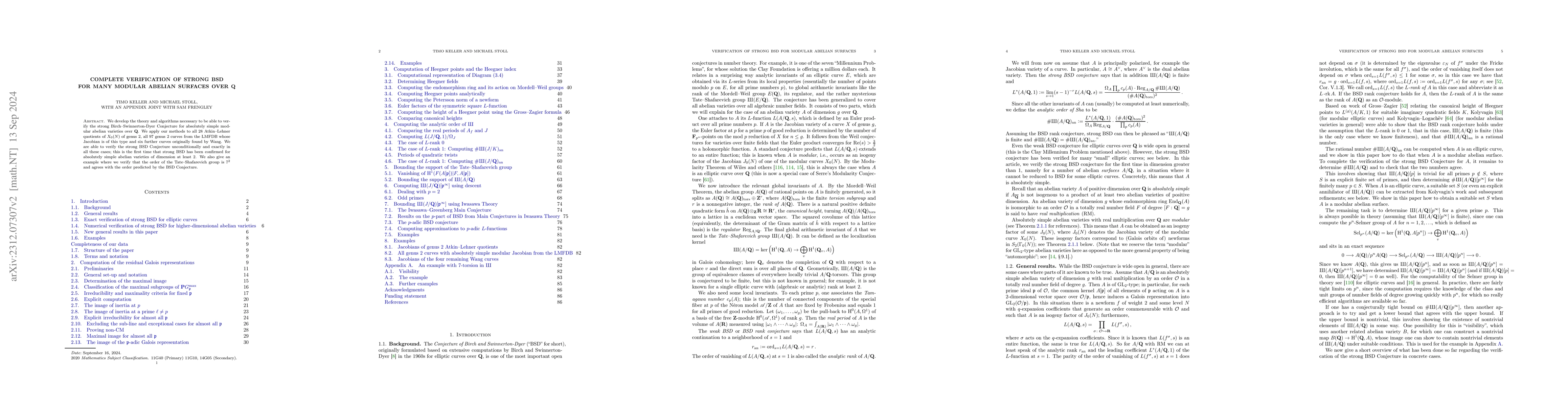 Thumbnail for Complete verification of strong BSD for many modular abelian surfaces
  over $\mathbf{Q}$
