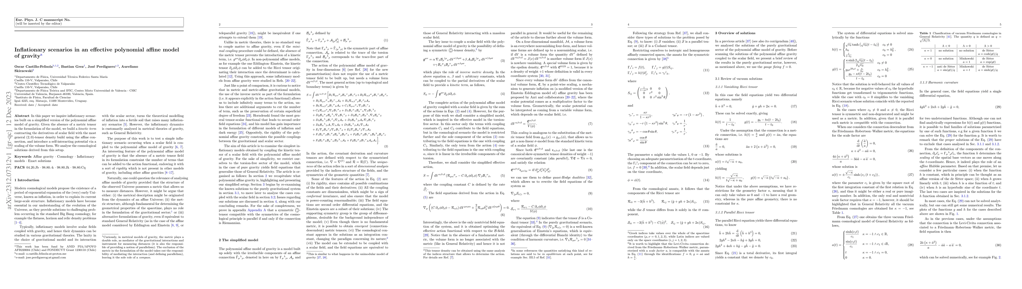 Thumbnail for Inflationary scenarios in an effective polynomial affine model of
  gravity