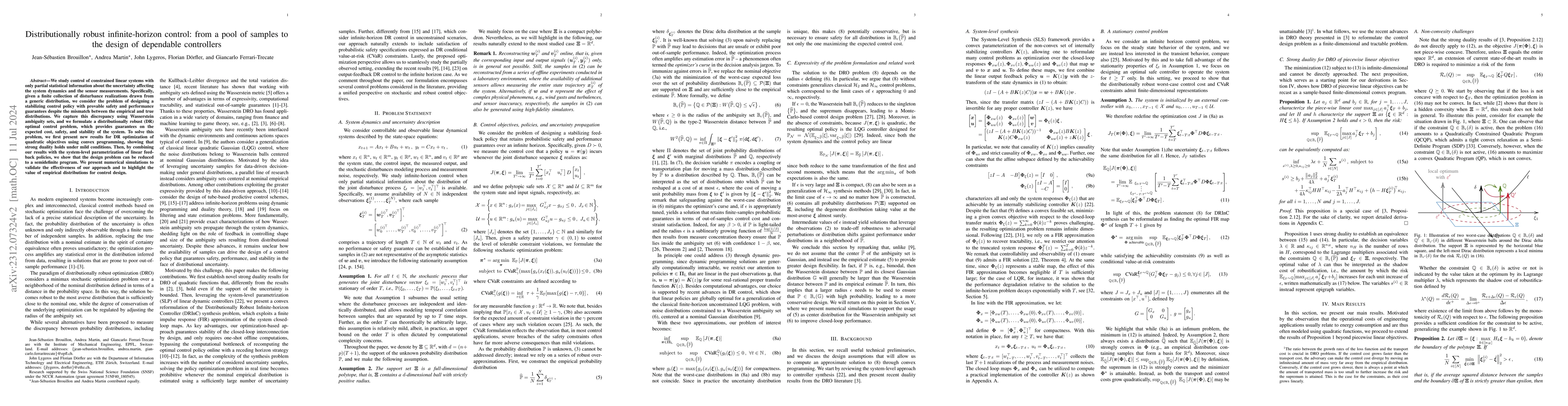 Thumbnail for Distributionally Robust Infinite-horizon Control: from a pool of samples
  to the design of dependable controllers