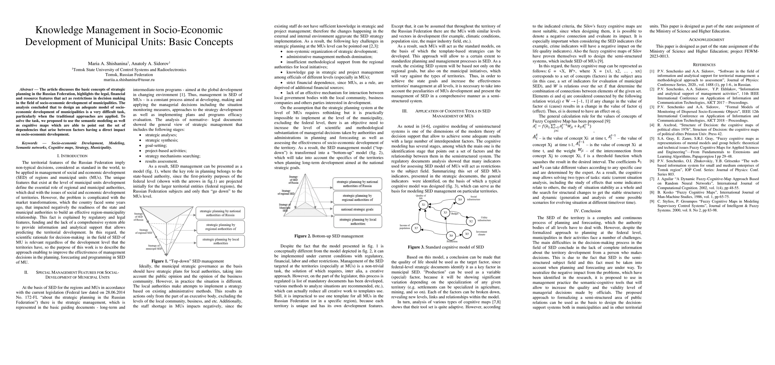 Thumbnail for Knowledge Management in Socio-Economic Development of Municipal Units:
  Basic Concepts