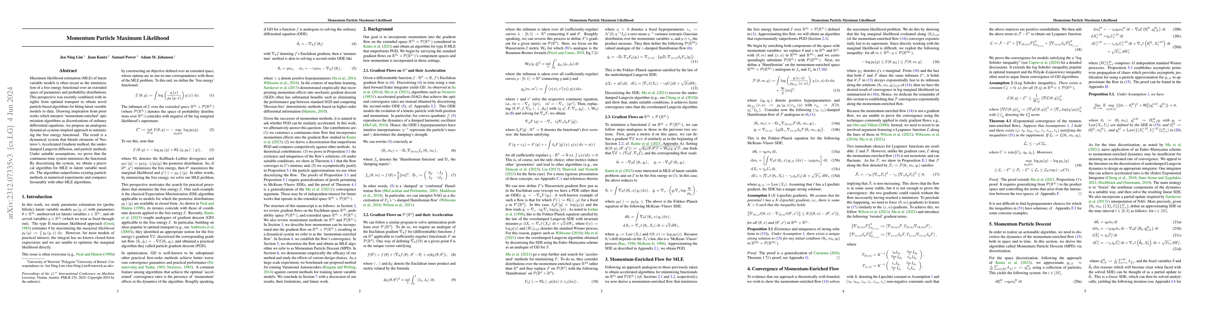 Thumbnail for Momentum Particle Maximum Likelihood