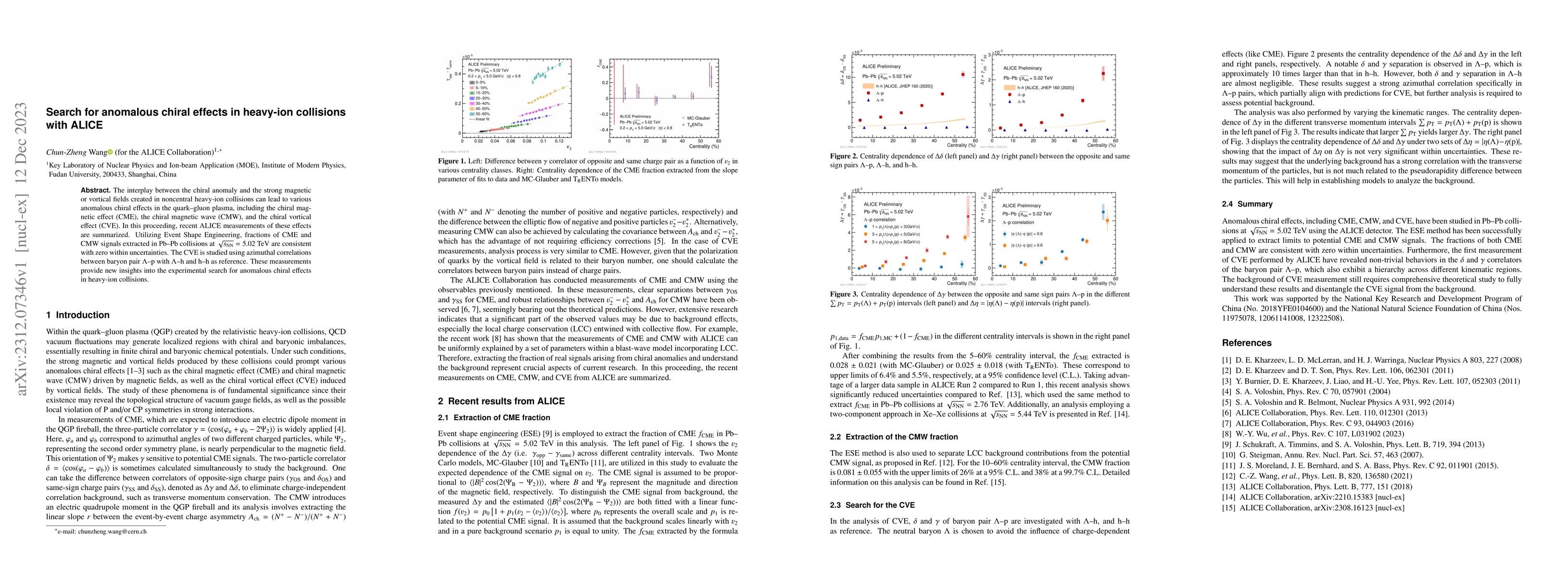 Thumbnail for Search for anomalous chiral effects in heavy-ion collisions with ALICE