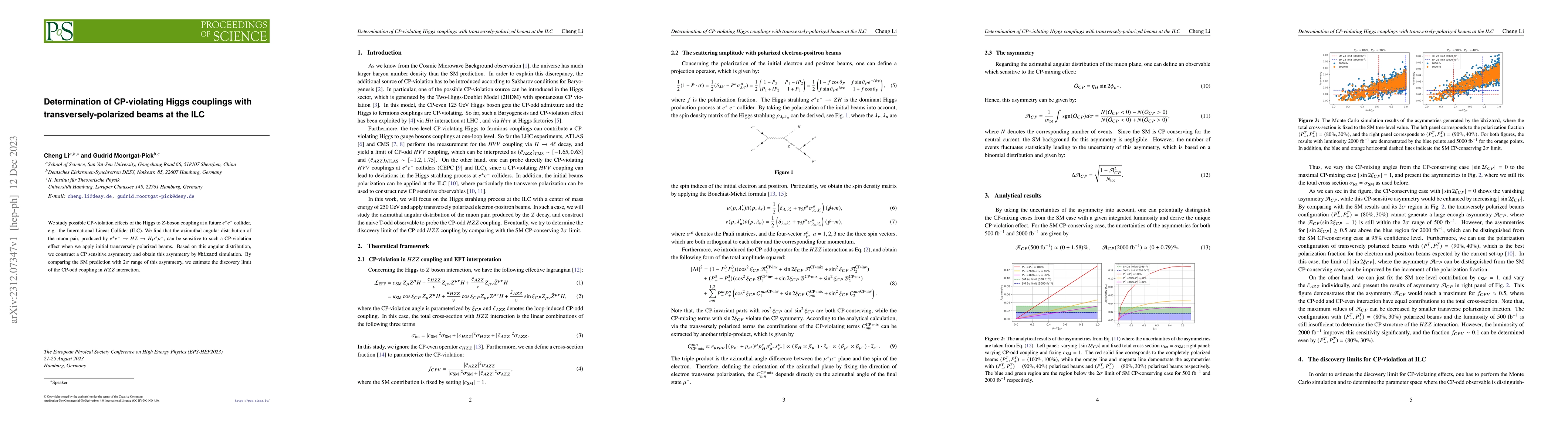 Thumbnail for Determination of CP-violating Higgs couplings with
  transversely-polarized beams at the ILC