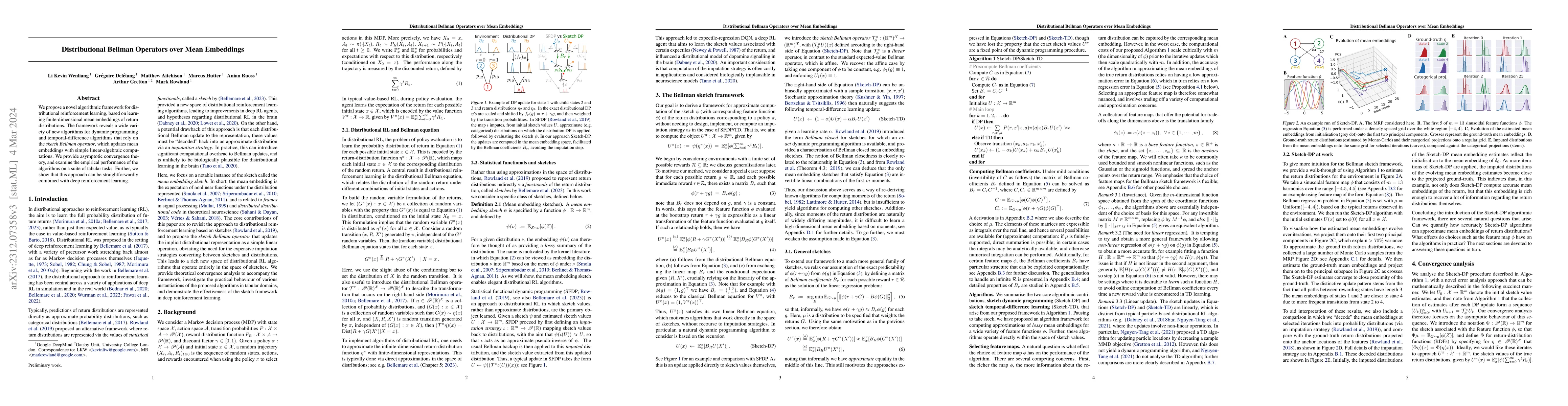 Thumbnail for Distributional Bellman Operators over Mean Embeddings