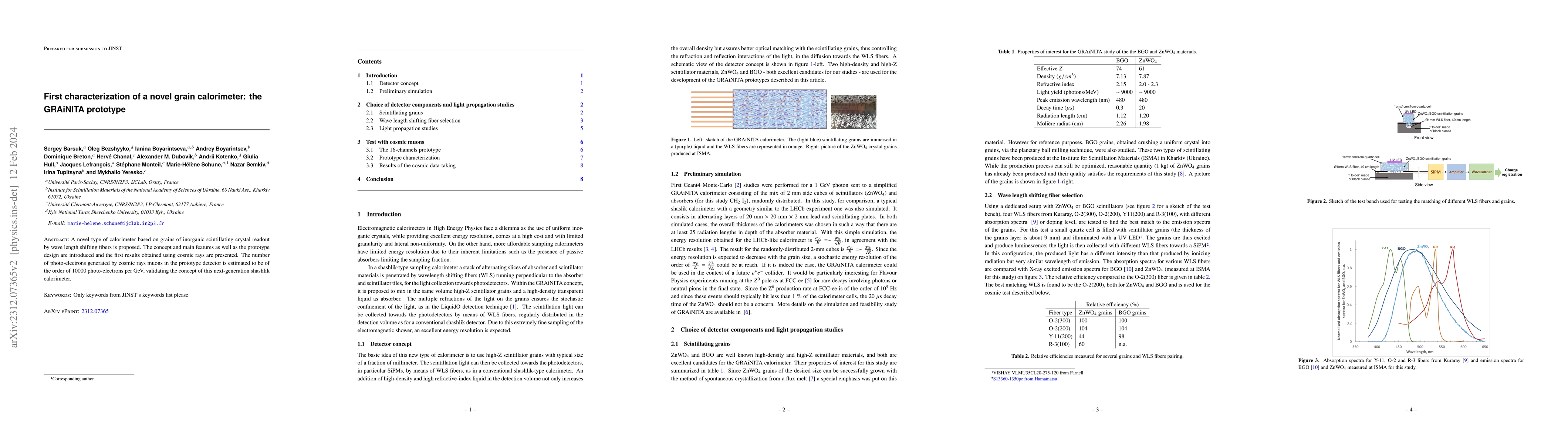 Thumbnail for First characterization of a novel grain calorimeter: the GRAiNITA
  prototype