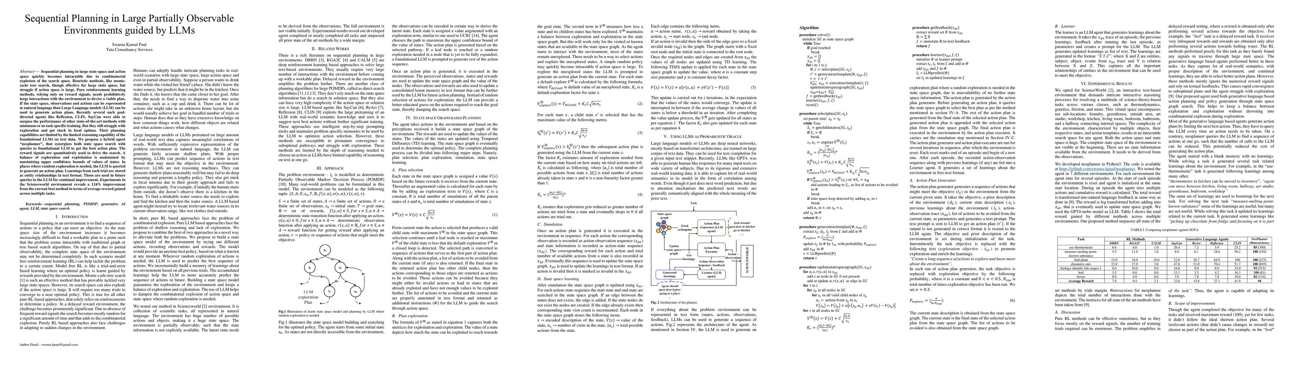 Thumbnail for Sequential Planning in Large Partially Observable Environments guided by
  LLMs