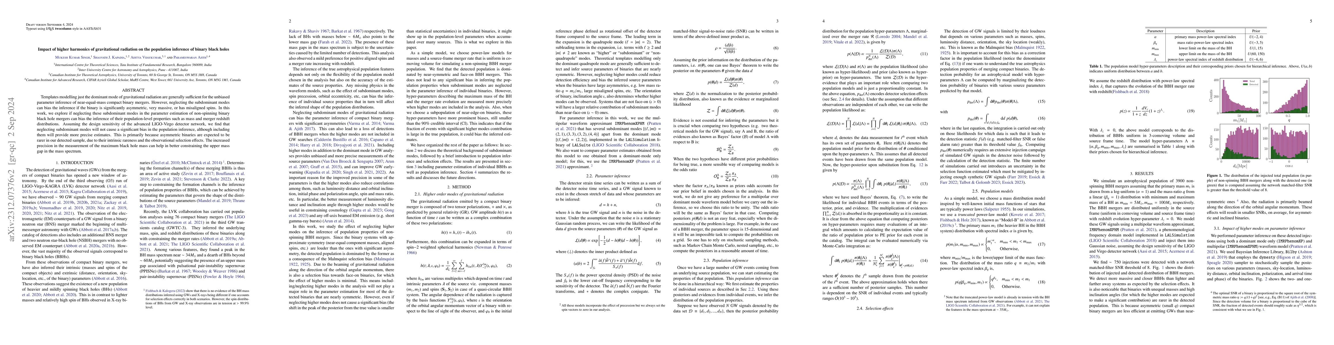 Thumbnail for Impact of higher harmonics of gravitational radiation on the population
  inference of binary black holes