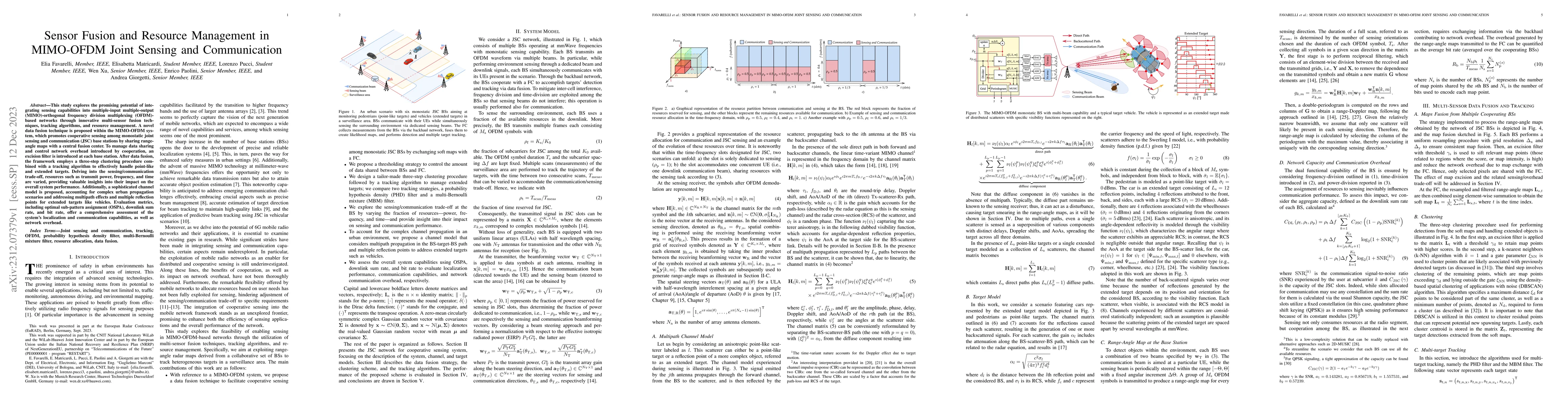 Thumbnail for Sensor Fusion and Resource Management in MIMO-OFDM Joint Sensing and
  Communication