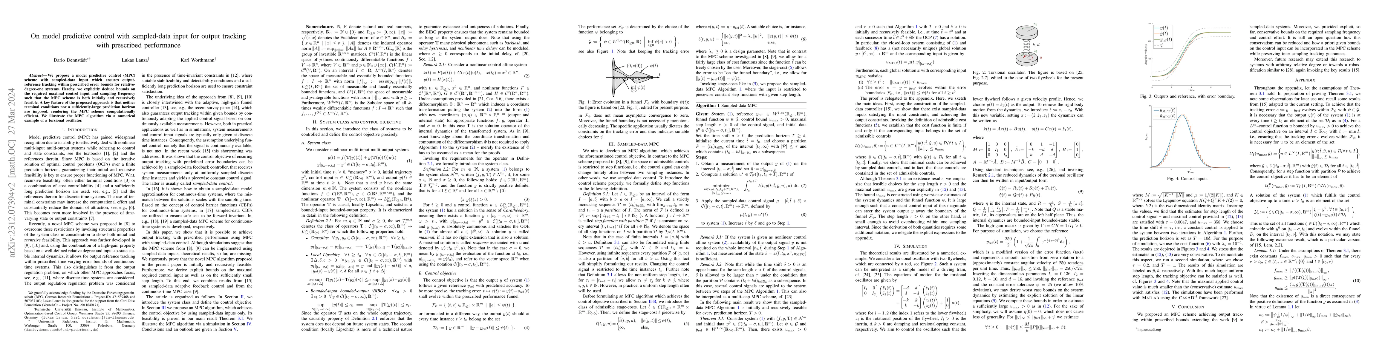 Thumbnail for On model predictive control with sampled-data input for output tracking
  with prescribed performance