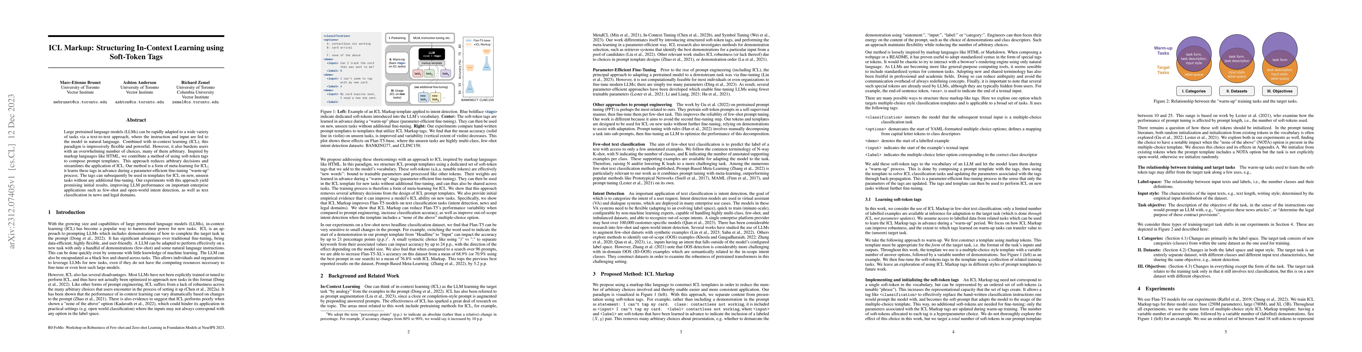 Thumbnail for ICL Markup: Structuring In-Context Learning using Soft-Token Tags