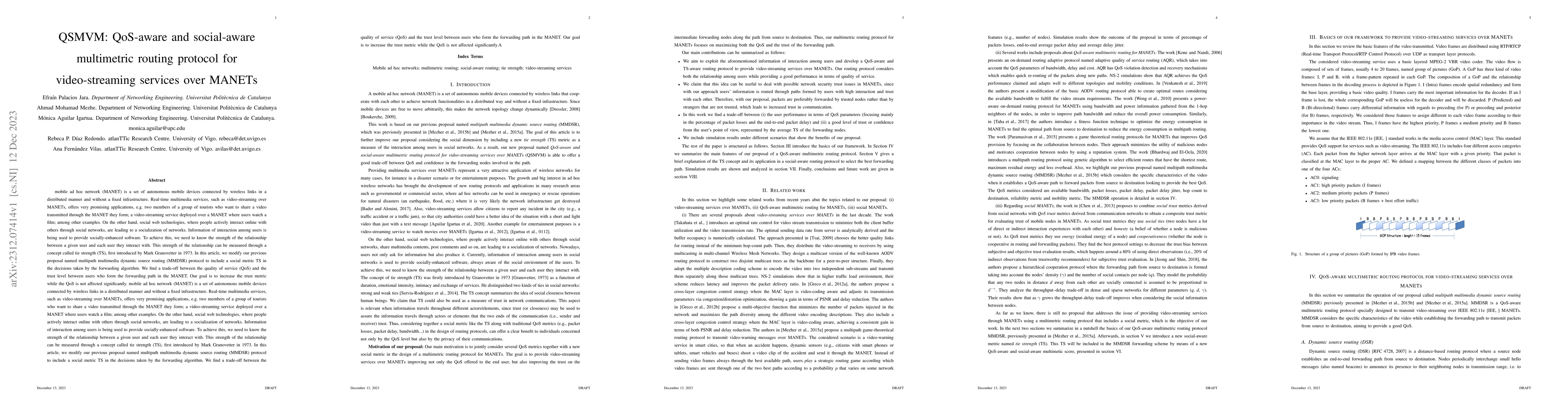 Thumbnail for QSMVM: QoS-aware and social-aware multimetric routing protocol for
  video-streaming services over MANETs