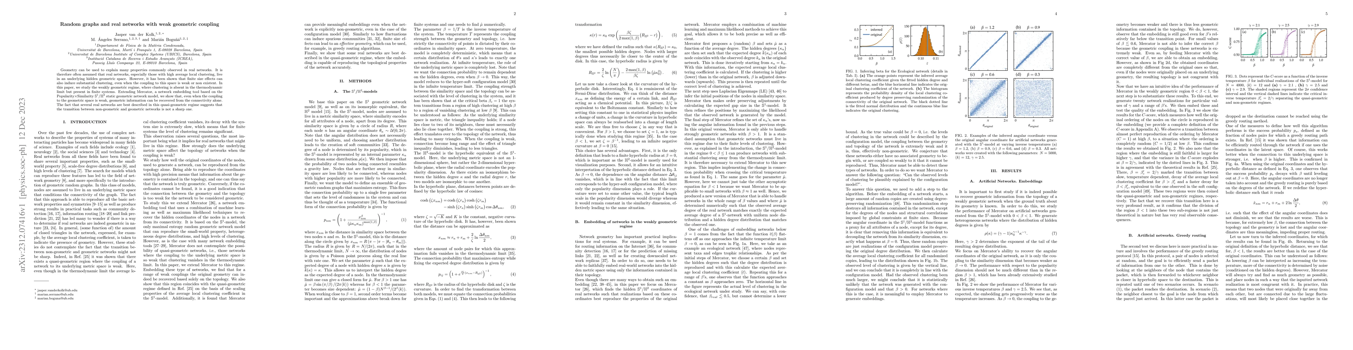 Thumbnail for Random graphs and real networks with weak geometric coupling